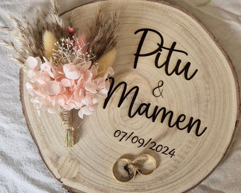 detalle madera boda